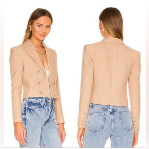 House of Harlow Cropped Tweed Blazer Jacket